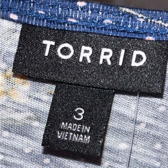 Torrid blue floral polka dot with lace trim blouse. Size 3. - Picture 4 of 5